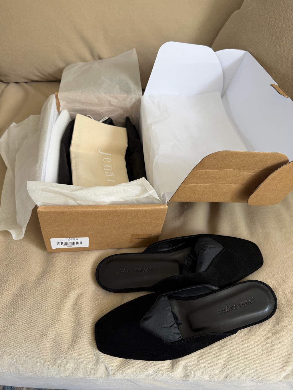 Jenni Kayne Black Suede Slip-On Mules